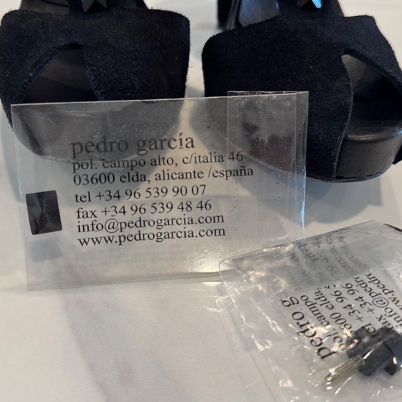 Pedro Garcia “Precious” Black Suede Open-Toe Heels – Size 5.5 US – Pre-Owned - Picture 14 of 16